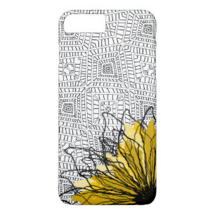 Tribal squares and yellow flower Case-Mate iPhone case