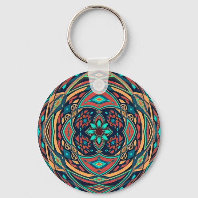 Tribal Steampunk Keychain (Back)