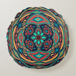 Tribal Steampunk Round Pillow