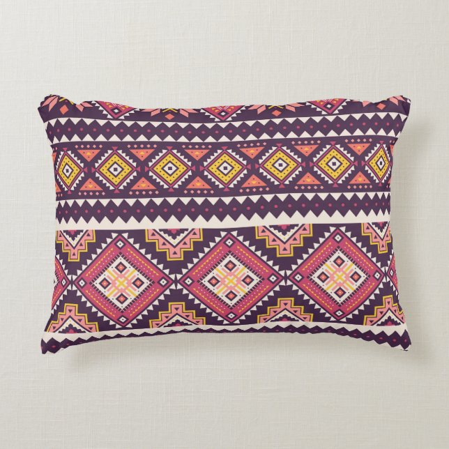 Tribal striped, geometric seamless pattern. accent pillow (Front)