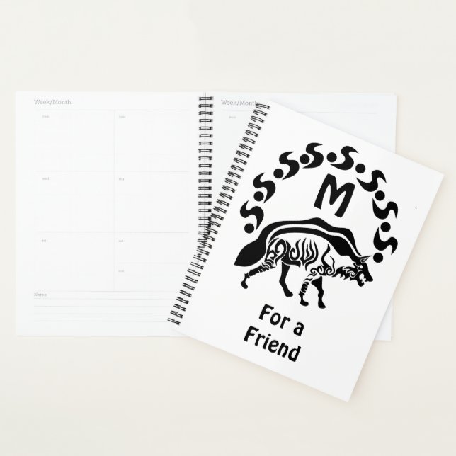 Tribal Striped Hyena Monogram Planner (Display)
