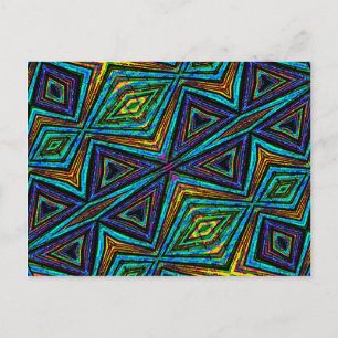 Tribal Style Colourful Geometric Pattern Postcard