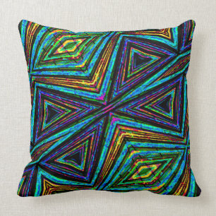 Tribal Style Colourful Geometric Pattern Throw Pillow