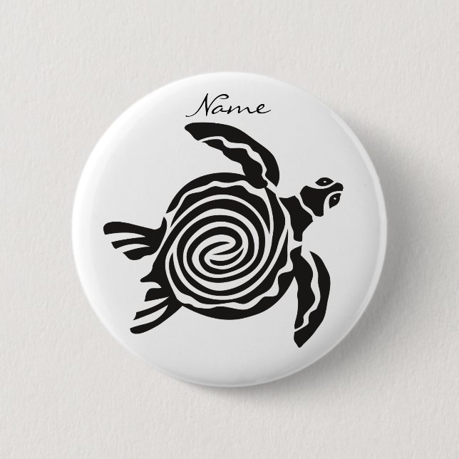 Tribal Style Turtle Thunder_Cove 2 Inch Round Button (Front)