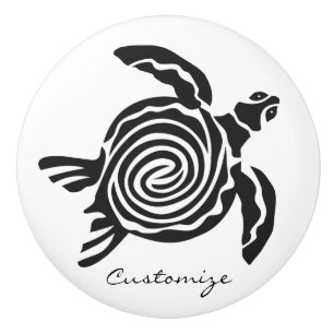 Tribal Style Turtle Thunder_Cove Ceramic Knob