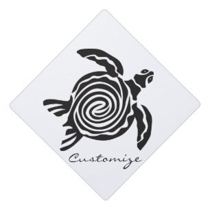 Tribal Style Turtle Thunder_Cove Graduation Cap Topper