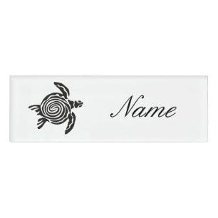 Tribal Style Turtle Thunder_Cove Name Tag