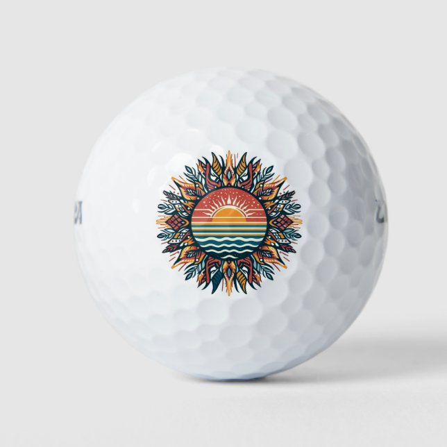 Tribal Summer Sun Golf Balls (Front)
