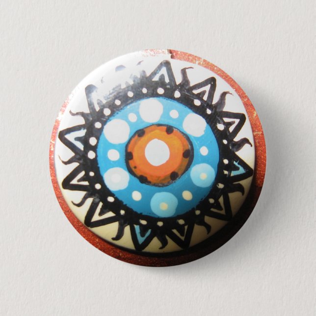 Tribal Sun Handmade 2 Inch Round Button (Front)