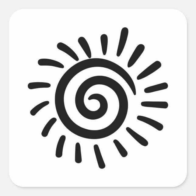 Tribal Sun Square Sticker (Front)