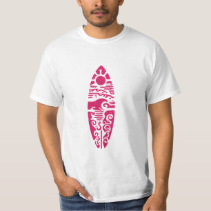 Tribal Surfboard Beach Graphic T-Shirt