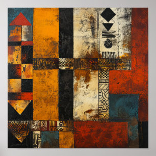 Tribal Tapestry: Abstract African Fusion Poster
