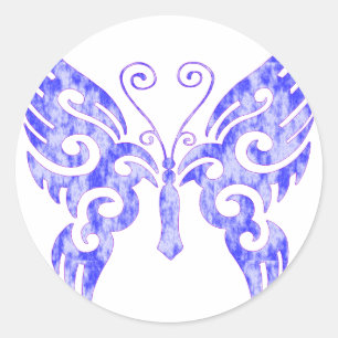 Tribal Tattoo Butterfly Classic Round Sticker