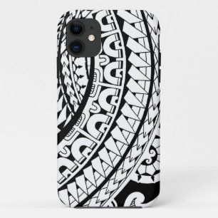 Tribal tattoo design in Marquesan patterns iPhone 11 Case