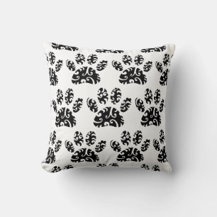 Tribal Tattoo Dog Paw Print Pattern Throw Pillow