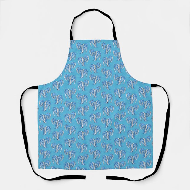 Tribal Tattoo Manatees Ocean Blue Apron (Front)