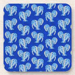 Tribal Tattoo Manatees Ocean Blue Coaster