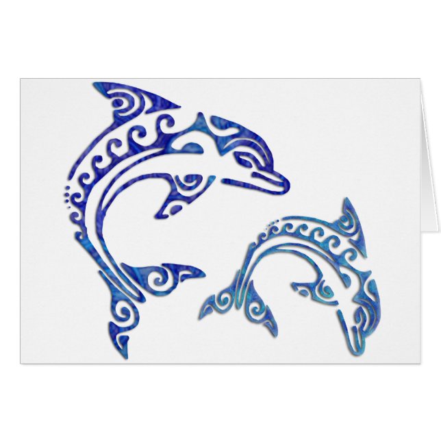 Tribal Tattoo Porpoise Duo (Front Horizontal)