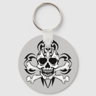 Tribal Tattoo Skull Keychain