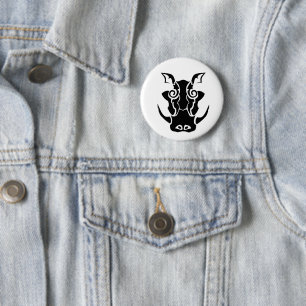 Tribal Tattoo Style Boar Head 2 Inch Round Button