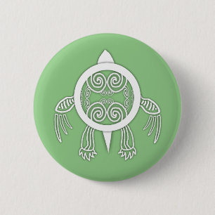 Tribal Tattoo Turtle 2 Inch Round Button