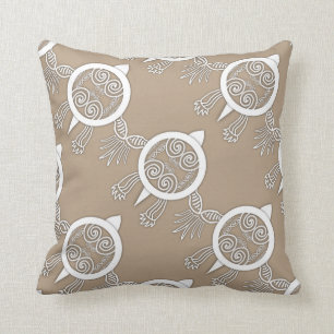 Tribal Tattoo Turtle Throw Pillow