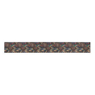 Tribal Teal "Ancient Indigenous Chronicles" Grosgr Grosgrain Ribbon