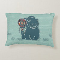 Tribal Teal Green Native American Inspired Bear