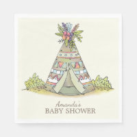 Tribal Teepee Adventure Baby Shower Paper Napkins