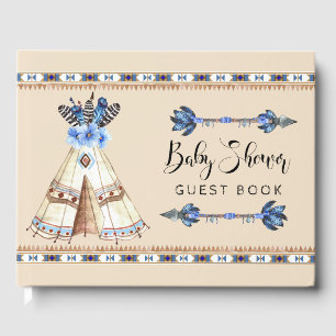 Tribal Teepee Rustic Tribal Baby Shower Guest Book