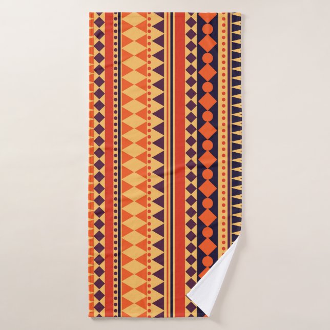 Tribal texture: vintage stripes pattern. bath towel (Bath Towel)