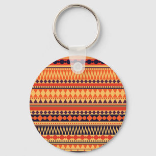 Tribal texture: vintage stripes pattern. keychain