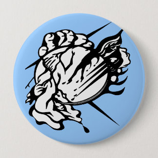 Tribal Thunder Cloud Tattoo 4 Inch Round Button