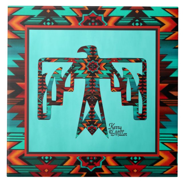 Tribal Thunderbird  Ceramic Tile (Front)