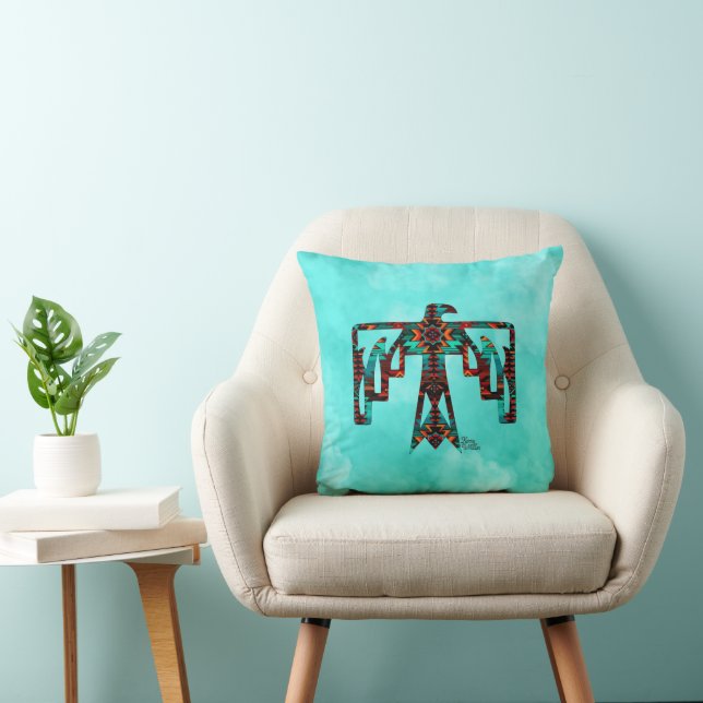 Tribal Thunderbird Throw Pillow (Chair)