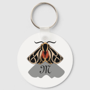 Tribal Tiger Moth Monogram Keychain