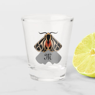 Tribal Tiger Moth Monogram Shot Glass