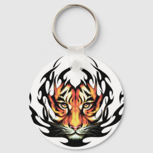 tribal Tiger Tattoo Keychain