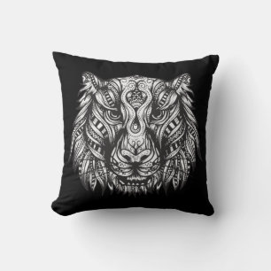 Tribal tiger throw pillow