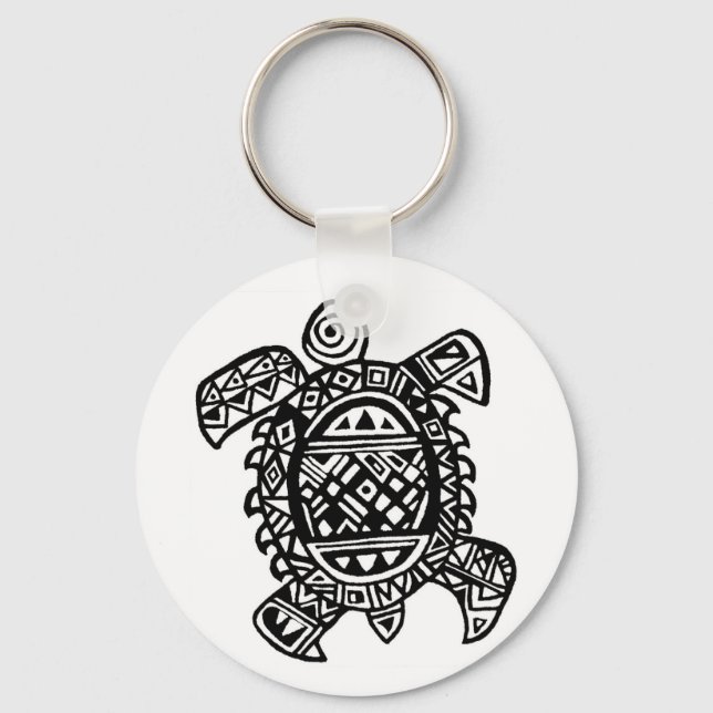 Tribal Tortuga Keychain (Front)