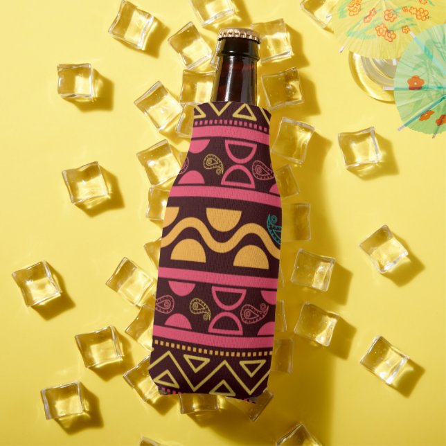 Tribal Traditional Pattern Bottle Cooler (In Situ Summer)