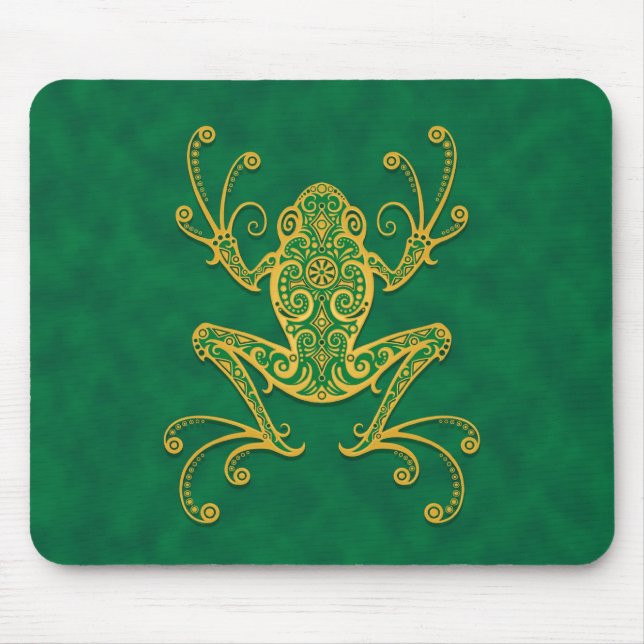 Tribal Tree Frog (green) Mouse Pad (Front)