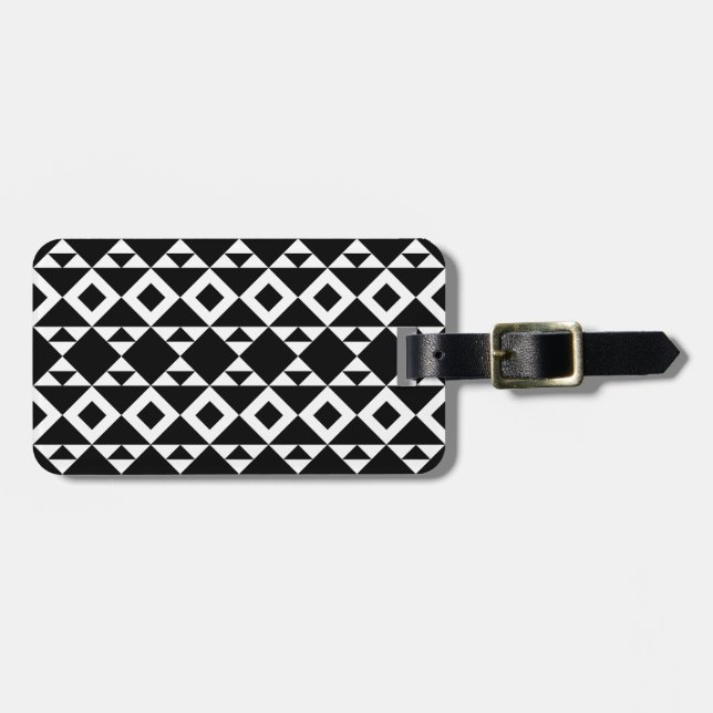 Tribal Triangles Luggage Tag (Front Horizontal)