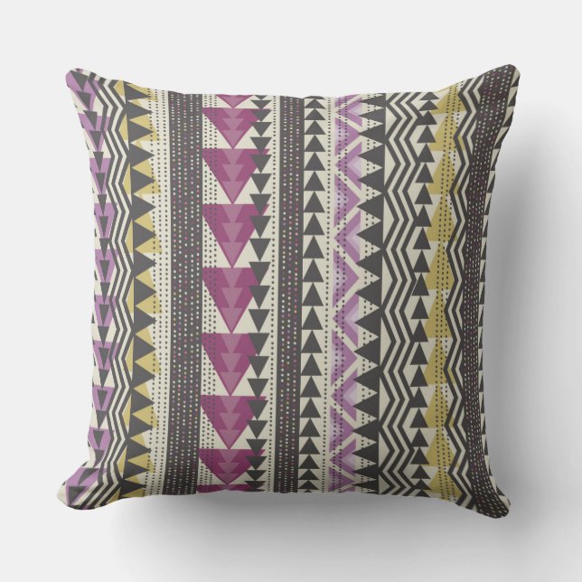 Tribal Triangles Throw Pillow (Front)