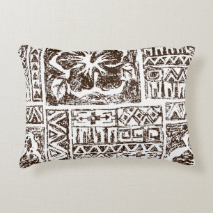 Tribal tropical art pattern of indigenous Hawaiian Accent Pillow
