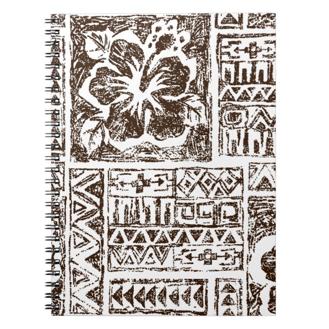 Tribal tropical art pattern of indigenous Hawaiian Notebook (Front)
