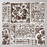 Tribal tropical art pattern of indigenous Hawaiian
