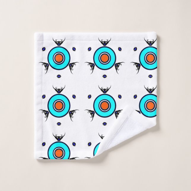 Tribal Turquoise Pattern Bath Towel Set (Wash Cloth)