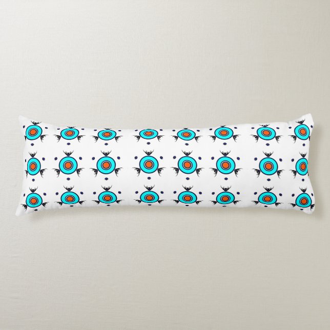 Tribal Turquoise Pattern Body Pillow (Front)