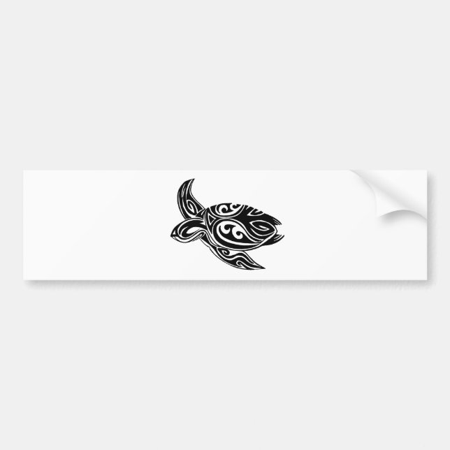 Tribal Turtle Bumper Sticker (Front)